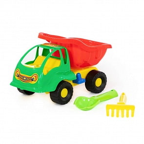 Набор №51- Автомобиль-самосвал – Муравей, совок №2, грабельки №2 (Полесье, 3133) (ассортимент)