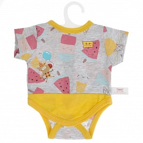 Одежда для кукол Боди с принтом Зебра в клеточку для кукол 40-42 см (Карапуз, OTF-ZEBRA01B-RU)