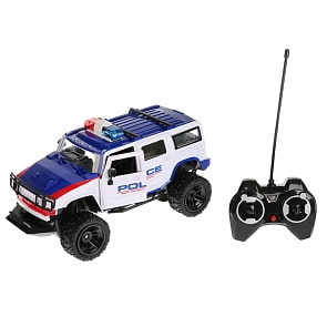 Радиоуправляемая машина Джип – Полиция, на аккумуляторе, свет, двери открываются, з/у USB, мягкие колеса (B1713076sim)