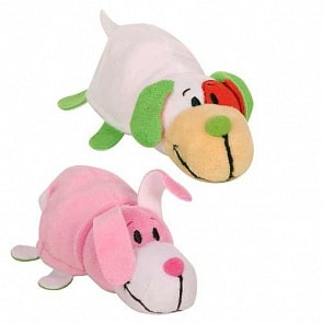 Плюшевая игрушка из серии Вывернушка Ням-Ням 2-в-1 Щеночек с ароматом мятной жвачки-Зайчонок с ароматом фруктовой жвачки, 12 см. (1Toy, Т13904)