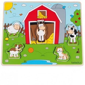 Развивающий Пазл "Веселые друзья на ферме"