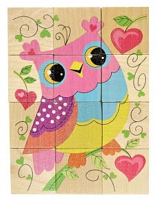 Пазлы деревянные для малышей – Совушка, 12 элементов (Десятое королевство, 02703ДК)