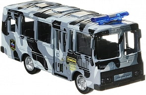 Омон ПАЗ Автобус инерционный металлический (Технопарк, X600-H09136-R)