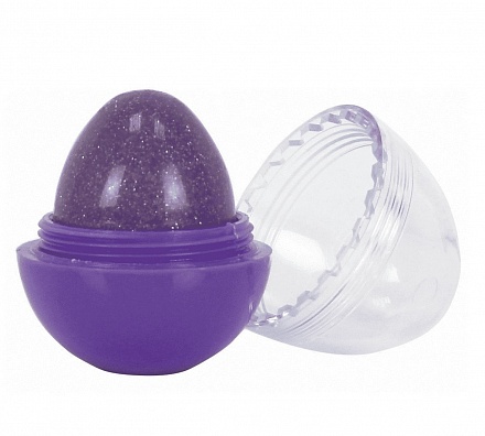 Бальзам с блёстками для губ - яйцо Фиолетовый восторг, с ароматом винограда, 10 г., блистер 