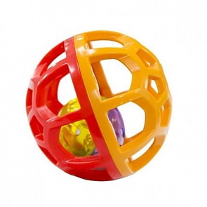 Шарик-погремушка, цвет красно-оранжевый (Little Hero, 2005A-1)