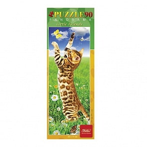 Пазлы 90 элементов Панорама - Котенок с бабочкой (Hatber, 90ПЗ4_02861)