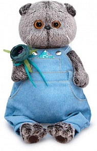 Басик в голубом комбинезоне с розочкой 19 см (BudiBasa, Ks19-142)