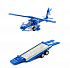 Трейлер Милиция/Полиция с вертолетом, металлический, инерционный, свет и звук  - миниатюра №3