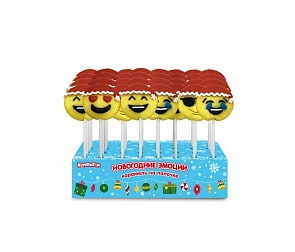 Карамель на палочке Новогодние Эмоции, блок 48 шт по 12 г (Конфитой, КТ93864)