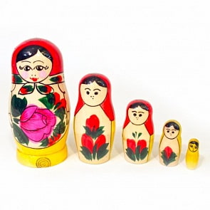 Традиционная матрешка 5 кукольная, 11 см (Матрешка, 10105)
