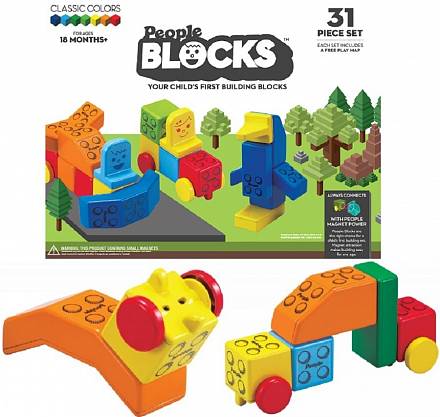 Строительные кубики - People Block, 31 деталь 