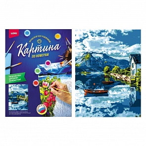 Раскраска по номерам Озеро в Норвегии (Lori, Ркн/ф-232)