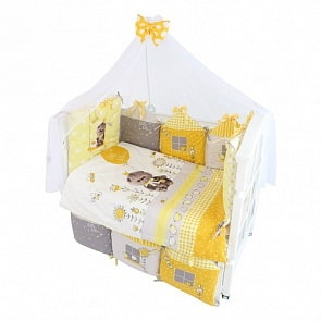 Комплект в кроватку – Basik Village, 7 предметов (Золотой Гусь, 1802-z)