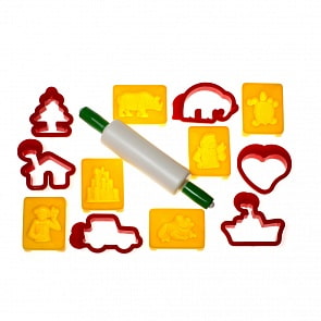 Набор форм для лепки, 12 предметов и скалка (Jovi, 7/6R)