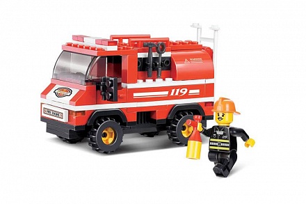 Конструктор - Пожарная машина с фигуркой, 133 детали 