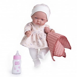 Кукла-пупс Вера в платье 26 см виниловая с бутылочкой (Munecas Antonio Juan ,S.L., 84087)