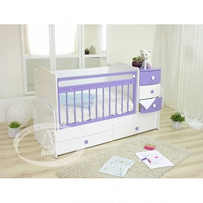 Кровать детская Красная Звезда С 859 Кирюша, белый, сиреневый (Красная Звезда, КЗ-С 859_белый, сиреневый)