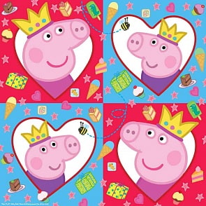 Набор салфеток - Пеппа-принцесса, 12 штук, 33 х 33 см (Росмэн, 34953)