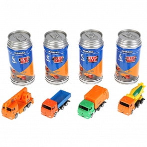 Строительный транспорт Камаз - металлическая машина 7,5 см, в банке (Технопарк, SB-17-42CDU-2)