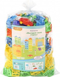 Конструктор - Построй свой город, 410 элементов, в пакете (Полесье, 56368)