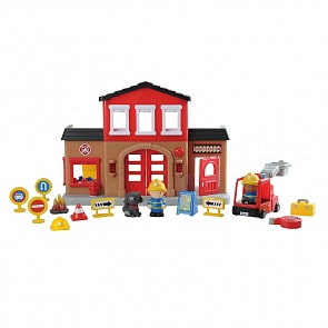 Игровой набор - Пожарная станция, 21 деталь, свет и звук (Playgo, Play 9844)