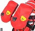 Санки-коляска Snow Galaxy City-2 - Мишка с бабочкой на красном, на больших колесах Eva, сумка, варежки  - миниатюра №1