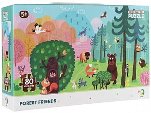 Пазл на внимательность - Лесные друзья, 80 элементов (Dodo, R300140)