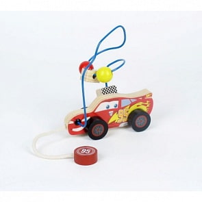 Деревянный лабиринт-каталка «Disney. Тачки» с фигуркой Молнии Маккуина (Играем вместе, LK-CARsim)