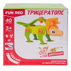 Конструктор гибкий - Трицератопс, 40 деталей (Fun Red, FRCF002)