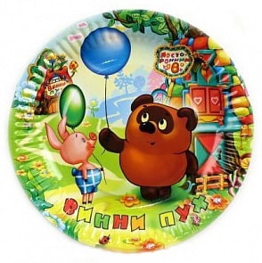 Набор из 6-ти тарелок Весёлый праздник. Дизайн - Винни Пух, 18 см (Веселый праздник, TR-VP-18-6sim)