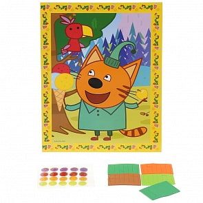 Аппликация из наклеек ЕВА и пуговиц - Три Кота (MultiArt, 208-TC2)