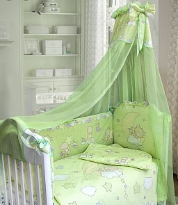 Комплект в кроватку - Павлуша, 7 предметов, зелёный  (Bombus, BOM_1754)