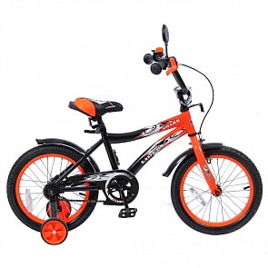 Двухколесный велосипед Lider shark, диаметр колес 16 дюймов, оранжевый/черный (Velolider, 5525RT)