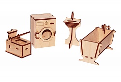 Мебель для кукол, серия - Я дизайнер - Ванная, конструктор (Paremo, PDA420-01) - миниатюра
