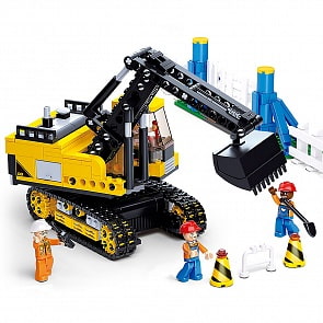 Конструктор - Экскаватор с фигурками, 614 деталей (Sluban, M38-B0551)