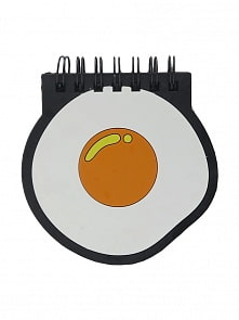 Мини-блокнот на кольцах – Яичница, белый (МихиМихи, MM08982)