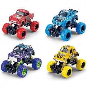 Инерционная металлическая машинка - классическая с большими колесами, 13 см (Wincars, YK-2204)