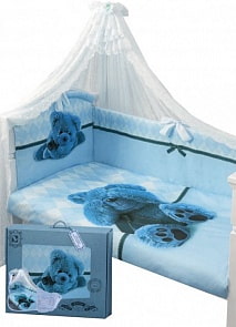 Комплект в кроватку - Я спрятался, голубой (Золотой Гусь, 1742)