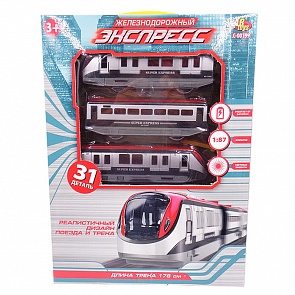 Железная дорога - Экспресс, 176 см, 31 предмет. Световые эффекты (ABtoys, C-00199)