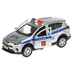 Инерционная машинка – Toyota RAV4 Полиция. Металл, 12 см, свет и звук (Технопарк, RAV4-P- SL) - миниатюра
