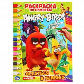 Раскраска по номерам - Остаться в живых. Энгри Бердс (Умка, 978-5-506-04538-0)