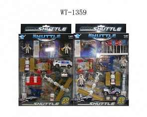 Игровой набор - Космическая станция, 20 предметов (Junfa Toys, JP8105)