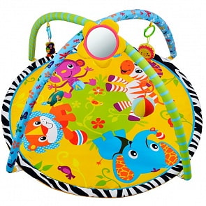Коврик развивающий - Джунгли зовут!, 5 развивающих игрушек, с зеркальцем (Жирафики, 939315)