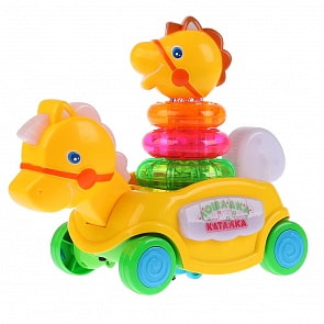 Каталка-лошадка, 7 развивающих функций, свет и звук (Умка, B876678-R)