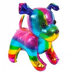 Мягкая игрушка – Металлик. Собака разноцветная, 15 см (ABtoys, M2057) - миниатюра