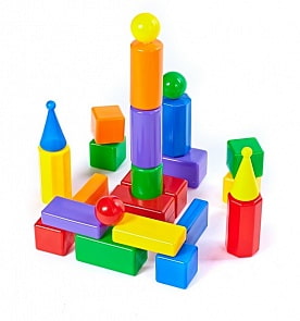 Строительный набор - Стена-2, 25 элементов (Пластмасса-Детство, 5246sim)