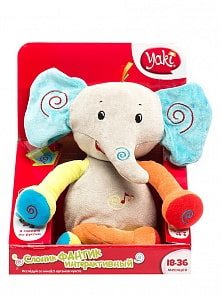Интерактивная электромеханическая игрушка - Слон – Фантик, мягконабивной, звуковые эффекты (Yaki, 0150_YAKI)