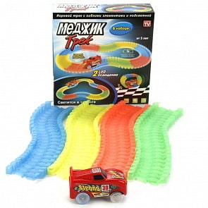 Трек со светом и машинкой, 120 деталей (B1666107)