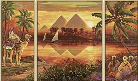Раскраска Триптих Пирамиды 