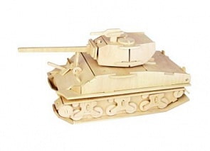 Модель деревянная сборная - Танк М-3 Стюарт (Wooden Toys, P327)